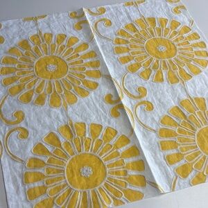 Thibaut Yellow Floral Embroidered Accent fabric- Sunburst Design